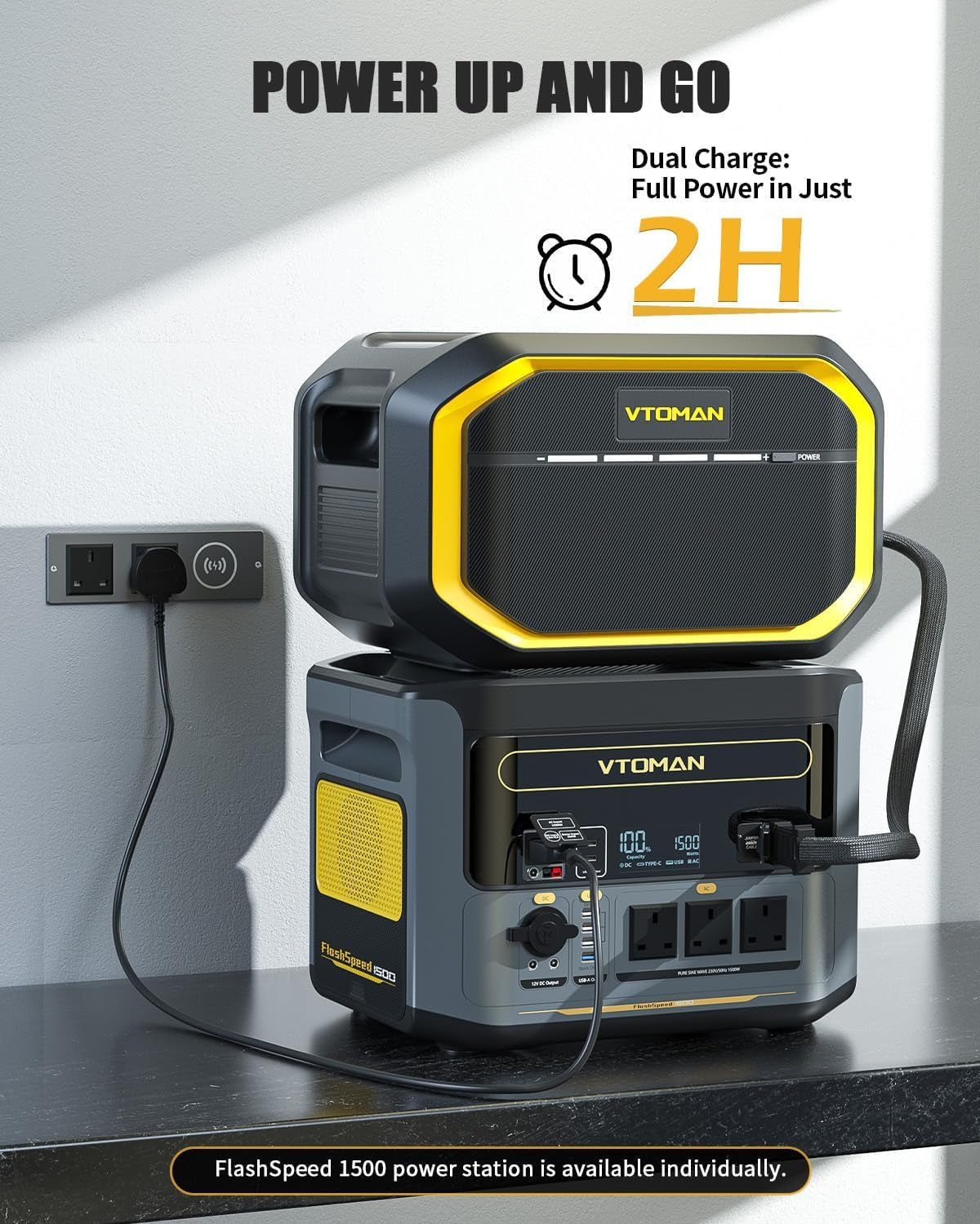 Flashspeed 1500 Power Station with Extra Battery, up to 2956Wh