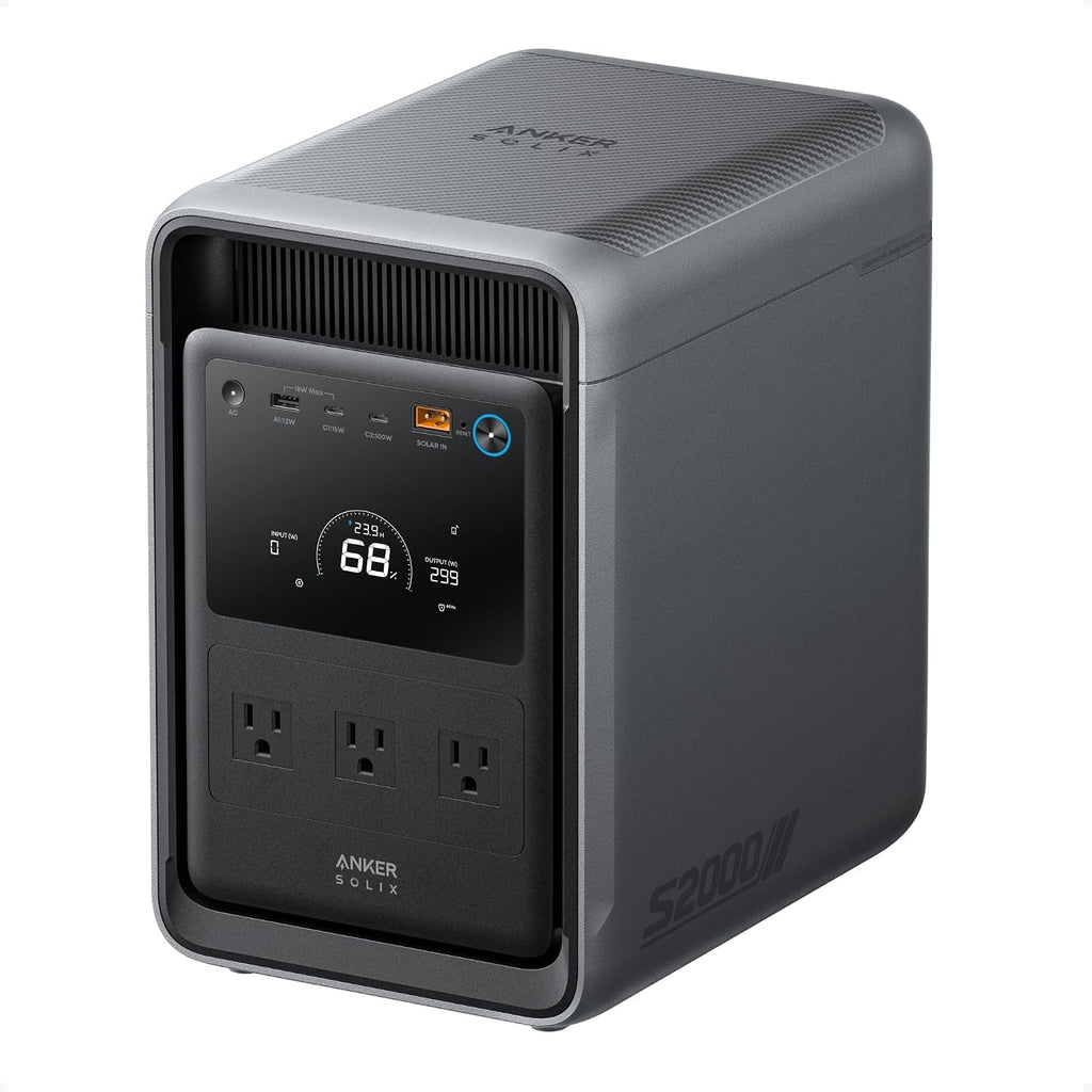 SOLIX S2000, 2010Wh 1500W Power Station, 10Ms UPS, Home Backup