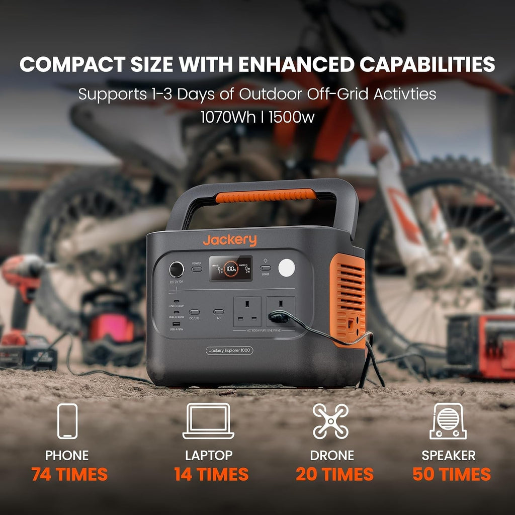 Explorer 1000 V2, 1500W 1070Wh Lifepo4 Portable Power Station