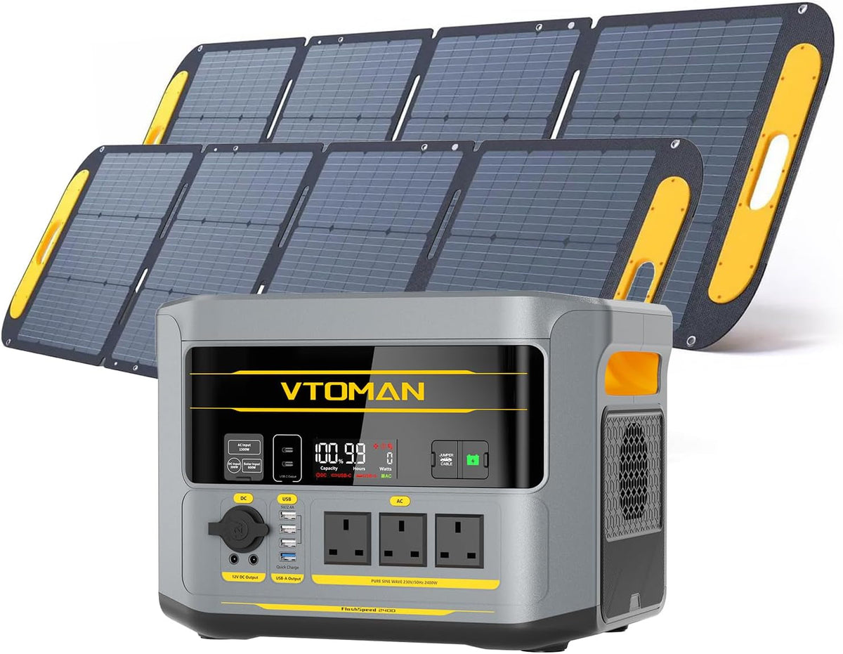 Flashspeed 2400 Portable Power Station with 2 * 200W Pro Solar Panel