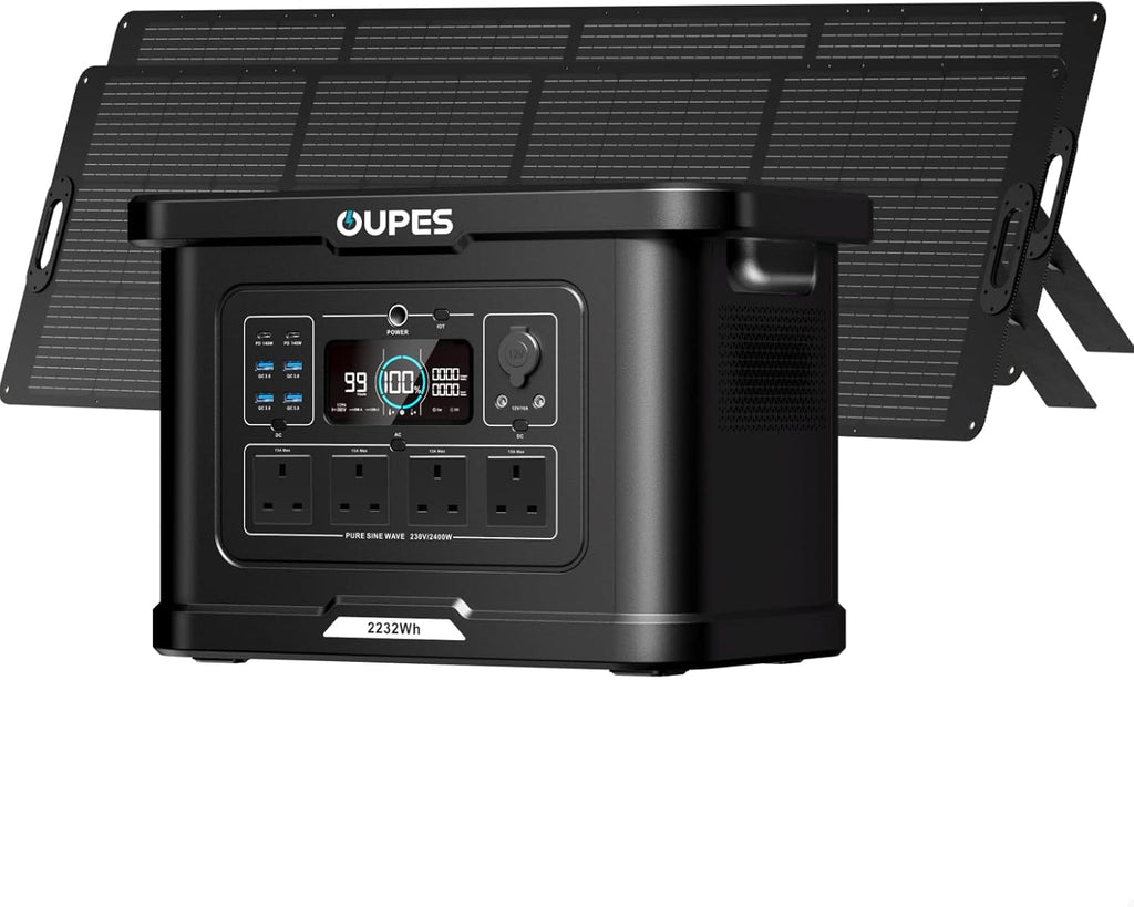 Exodus 2400 Solar Generator with 480W Panel, 2232Wh/2400W AC Output