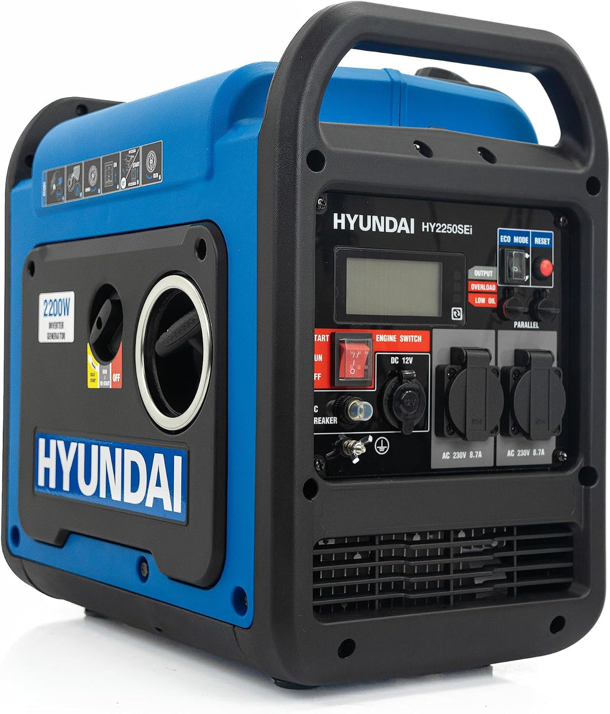 2200W / 2.2Kw Petrol Inverter Generator, Electric Start, Pure Sine Wave Output, Lightweight, Quiet Running with 3 Year Warranty, Multi-Color