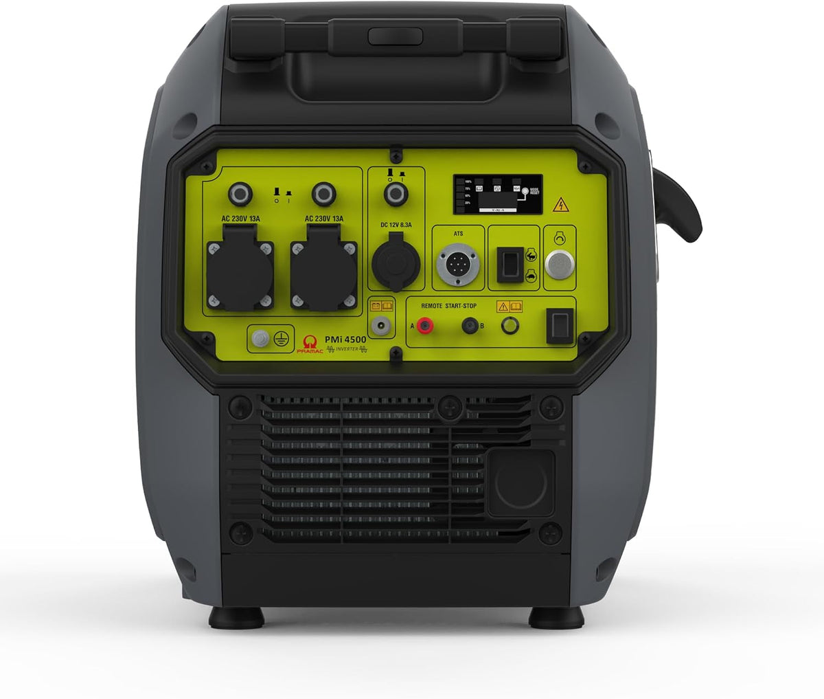 Pmi 4500 Inverter Petrol Generator - 4200W Max Power, Electric Start, Quiet Operation, Remote Control, ATS Compatible, Portable with Wheel Kit, Dual UK Sockets