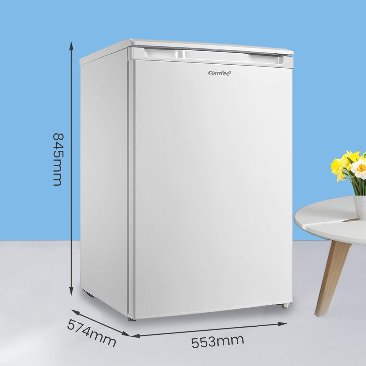 COMFEE' RCU83WH2(E) 88L Freestanding Under Counter Freezer 4 Star White