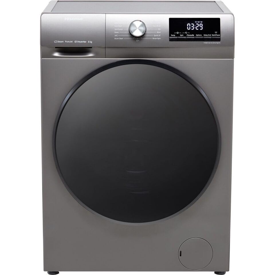 Hisense 3 Series WFQA8014EVJMT 8kg Washing Machine with 1400 rpm - Titanium - A Rated