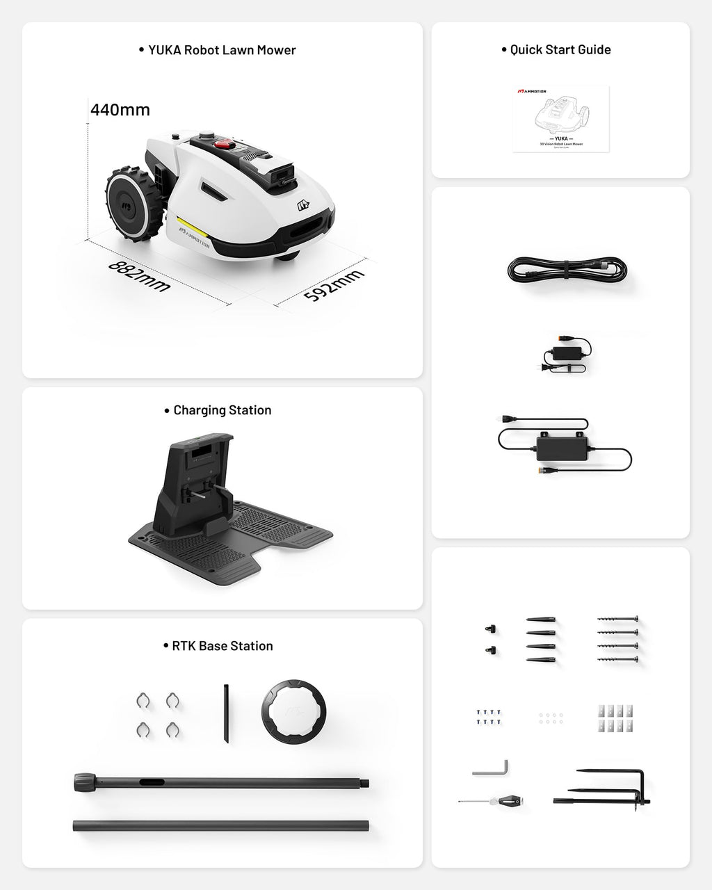 MAMMOTION YUKA 1500 Robot Lawn Mower, up to 1500m², 3D Vision and RTK, 45% Slope, Peripheral Wireless Installation, Multi-Zone Management and Prohibited Zone, Anti-theft