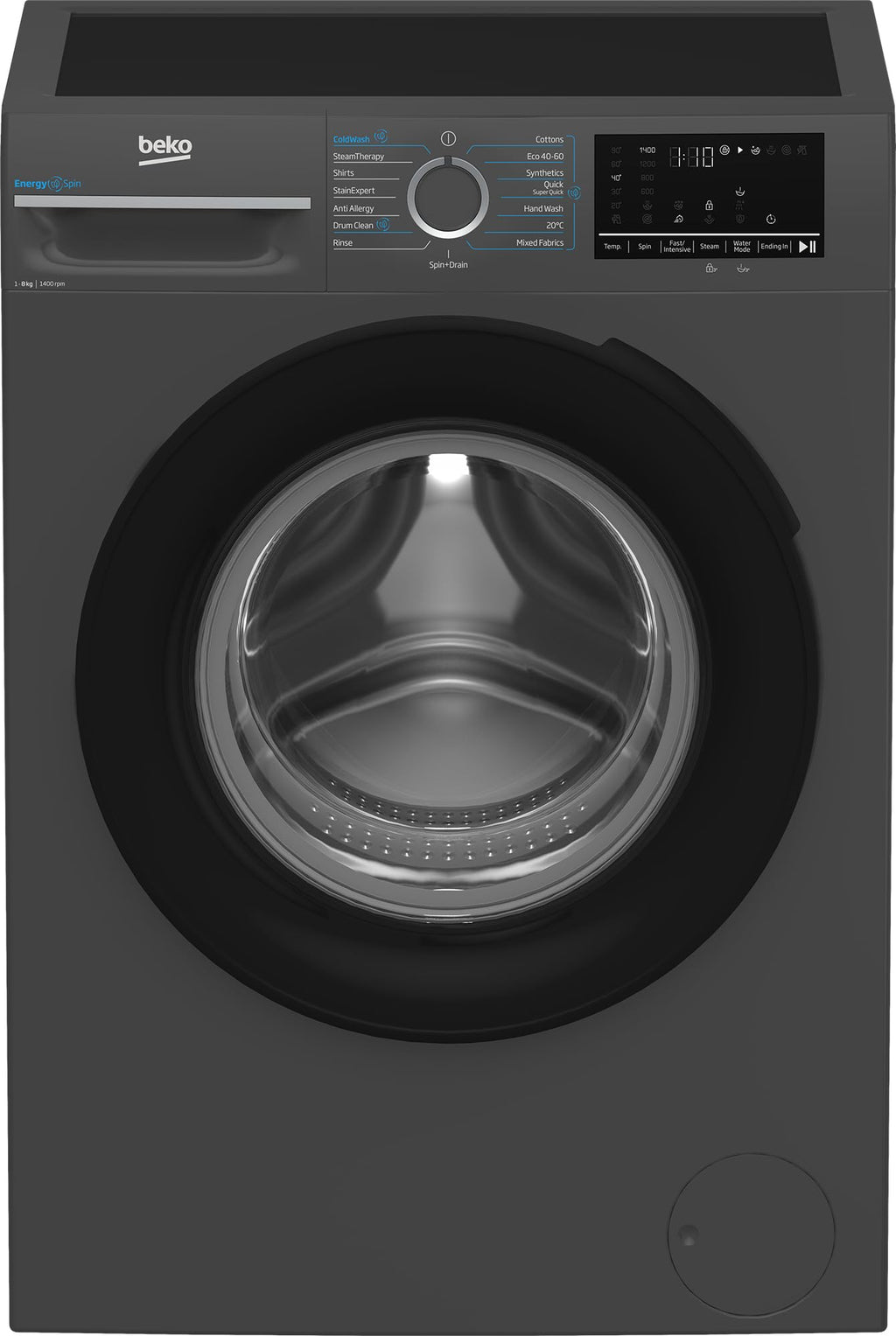 Beko 8 Kg Front Loading Washing Machine, 1400 RPM, 15 Programmes, LED Display