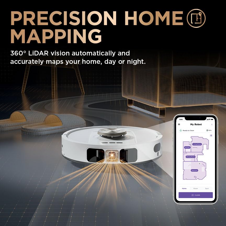 Shark PowerDetect Robot Vacuum and Mop - 3D LiDAR Navigation - White