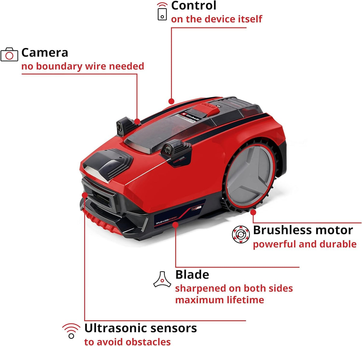 Einhell Robot Lawnmower 18V PXC, Integrated Camera Detects Mowing Area