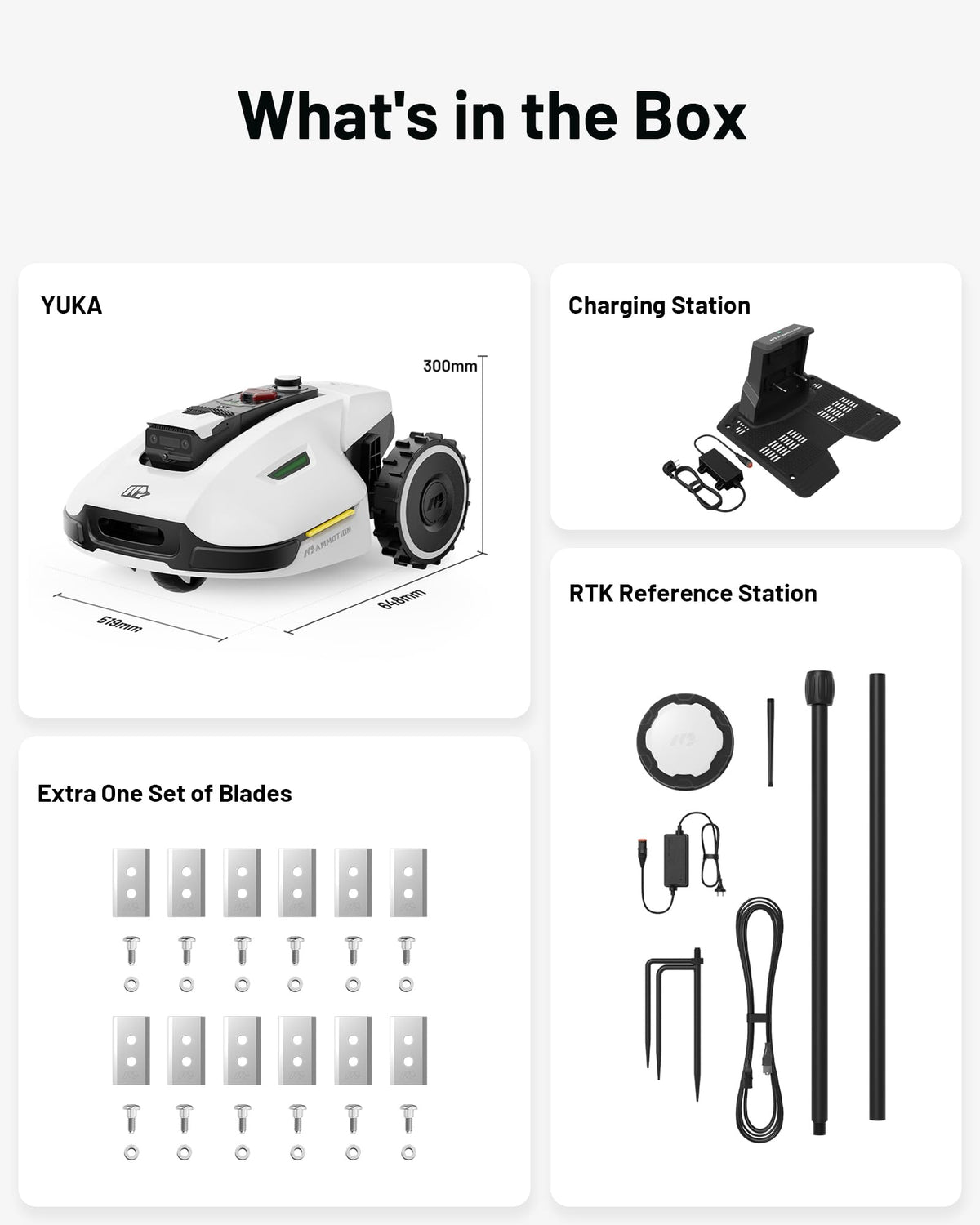 MAMMOTION YUKA 3000 Robot Lawn Mower, Perimeter Wire free,Recommended 3000 m, Max.4000 m,Equipped with Ultrasense Al vision, Handles 45% slopes Cutting Heights 20-90mm, Automatic Mapping