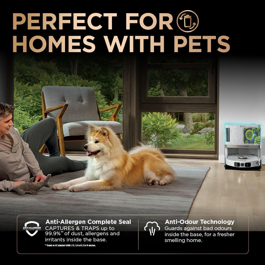 Shark PowerDetect Robot Vacuum and Mop - 3D LiDAR Navigation - White