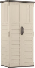 Vertical Outdoor Storage Shed Weather Resistant Resin Garden Tool Cabinet