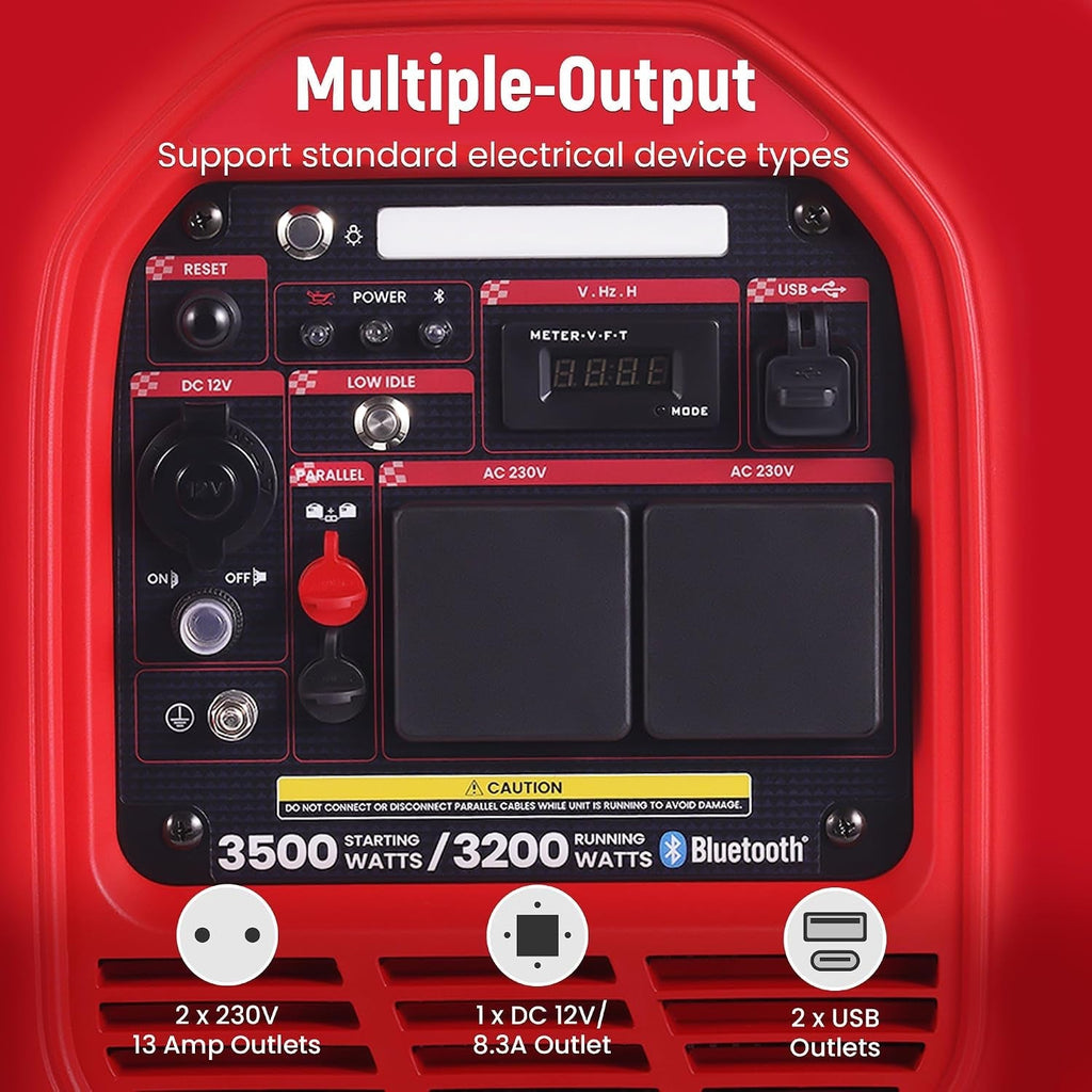 3500W Portable Inverter Generator with App Data Monitor