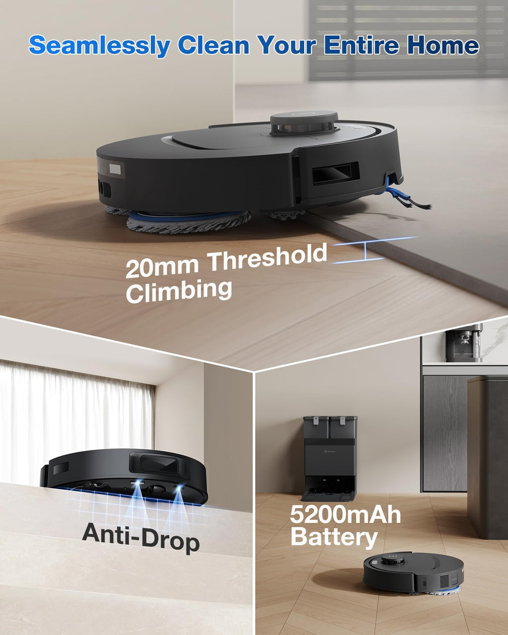 ECOVACS DEEBOT T30e Omni Robot Vacuum and Mop, 25000Pa,2026 New