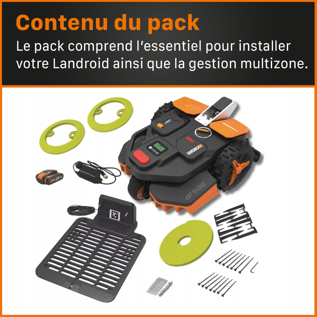 WORX WR202E Landroid Vision Robotic Lawn Mower – 250m² Patented AIA Mowing Multi-Zone, Auto Charging, 20V PowerShare Battery, Rain Sensor, Cut-to-Edge Technology, App-Controlled, 2025 Model