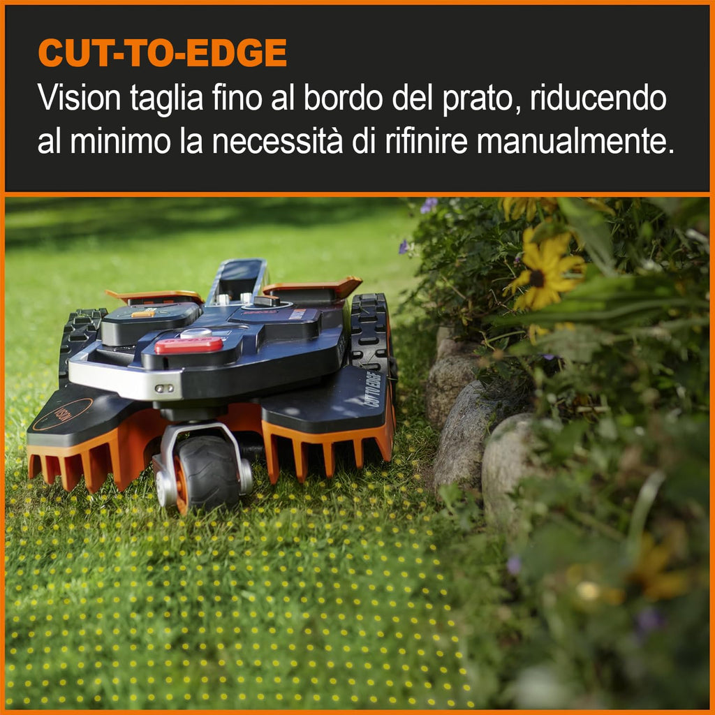 WORX Landroid L WR148E Robot Lawn Mower for large gardens up to 800m2 / Automatic robotic lawn mower for manicured lawn with application control, wifi connectivity