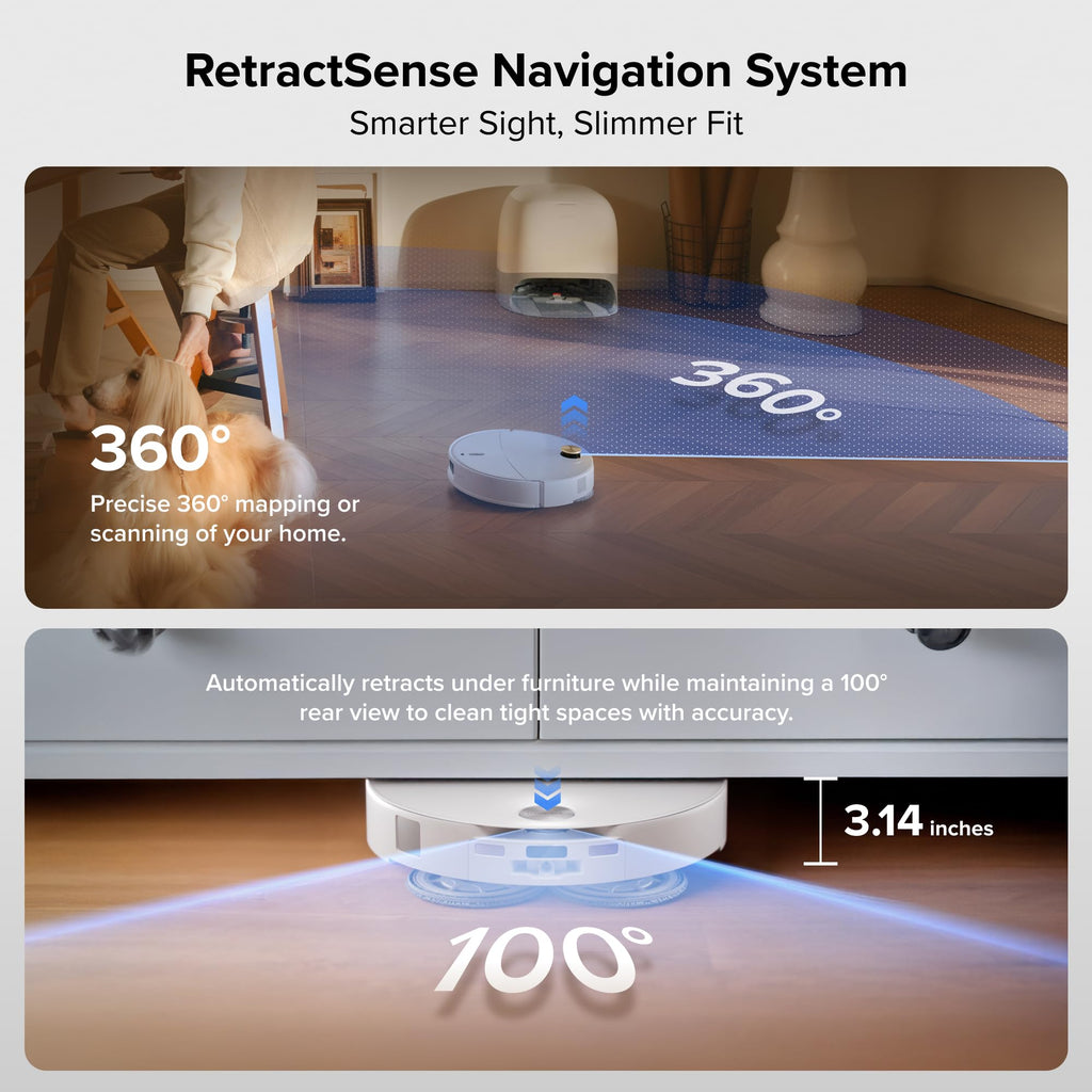 roborock Qrevo Curv 2 Pro Robot Vacuum Cleaner with Mop, 25,000 Pa Suction