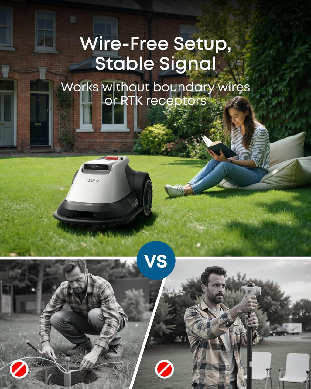 eufy Robot Lawn Mower, E15, Wire-Free with a Stable Signal
