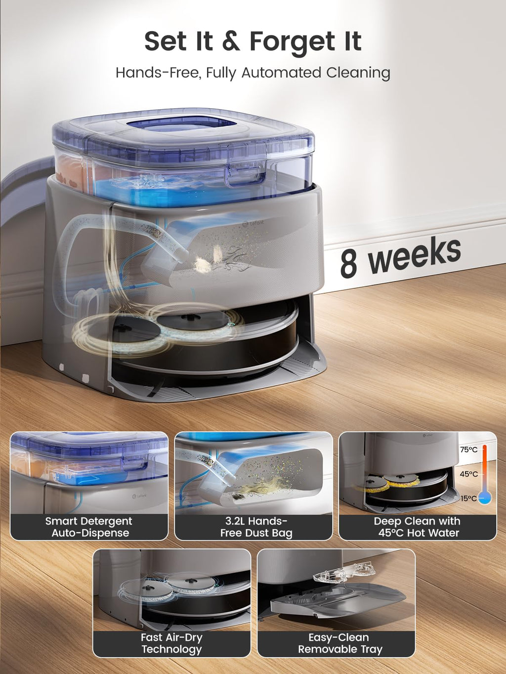 Lefant M3 Max Robot Vacuum Cleaner with Mop, 20,000Pa,Tangle-Free