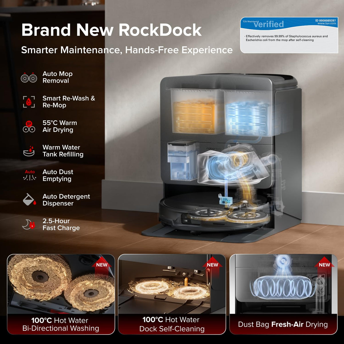 roborock Saros 20 Set Robot Vacuum Cleaner with Mop, 36,000 Pa Suction