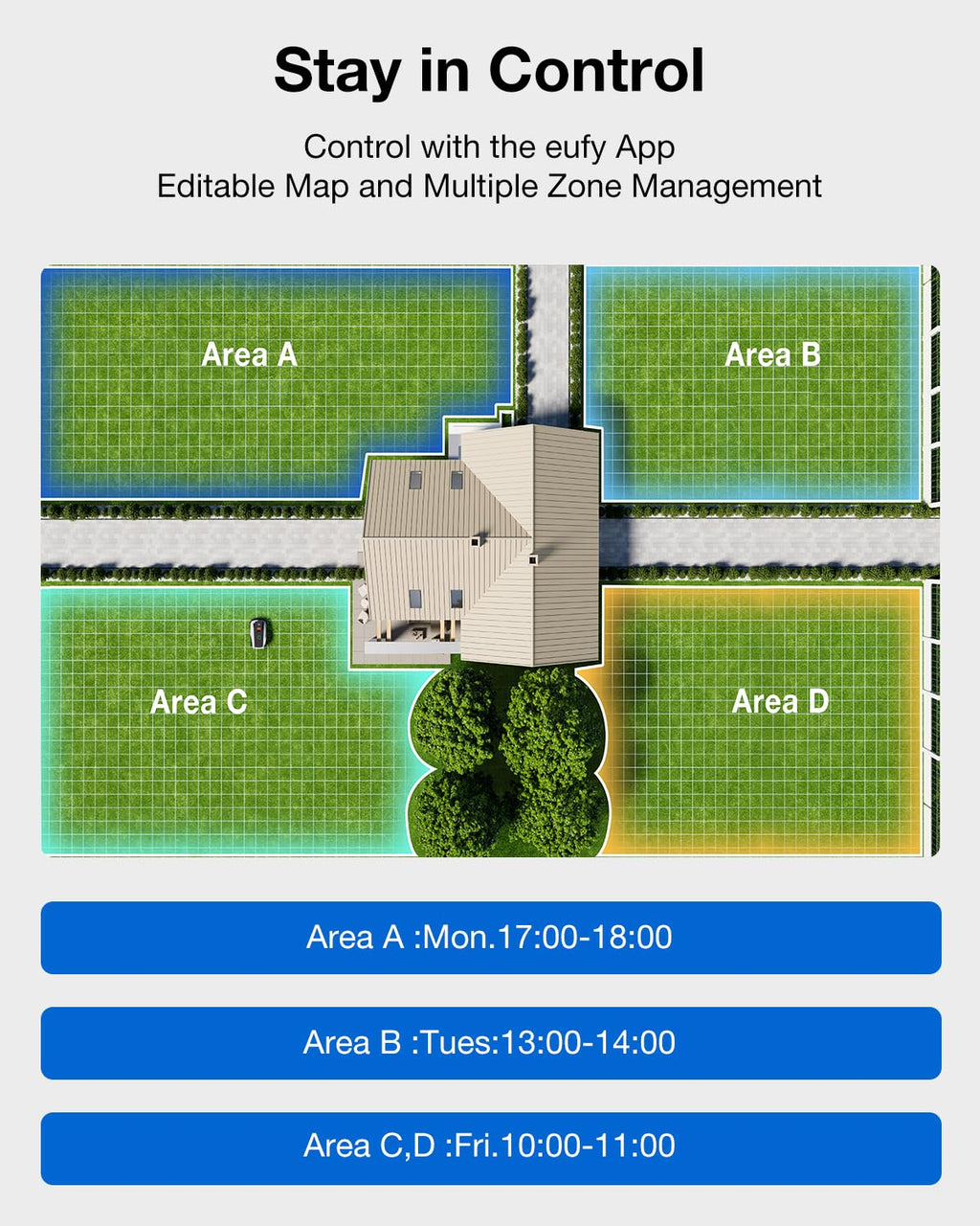 ECOVACS GOAT O600 RTK Robot Lawn Mower,Wire-Free TrueMapping 2.0 RTK Navigation,AIVI AI Obstacle Avoidance,19cm Cutting Width Robot Lawnmower for Medium Gardens up to 600m²,App Control,IPX6 Waterproof
