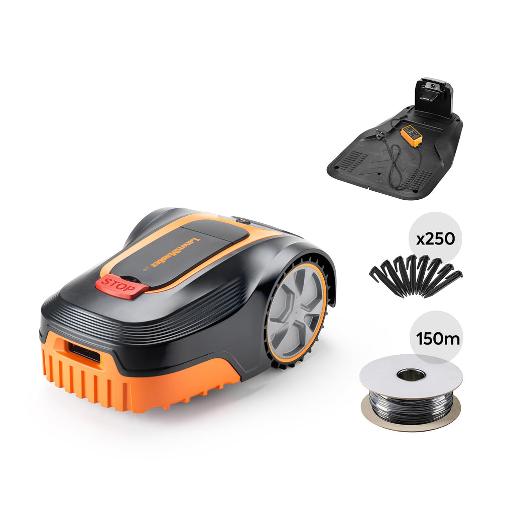 LawnMaster L10 Robot Lawnmower with Charging Station & Boundary Wire, 400m2