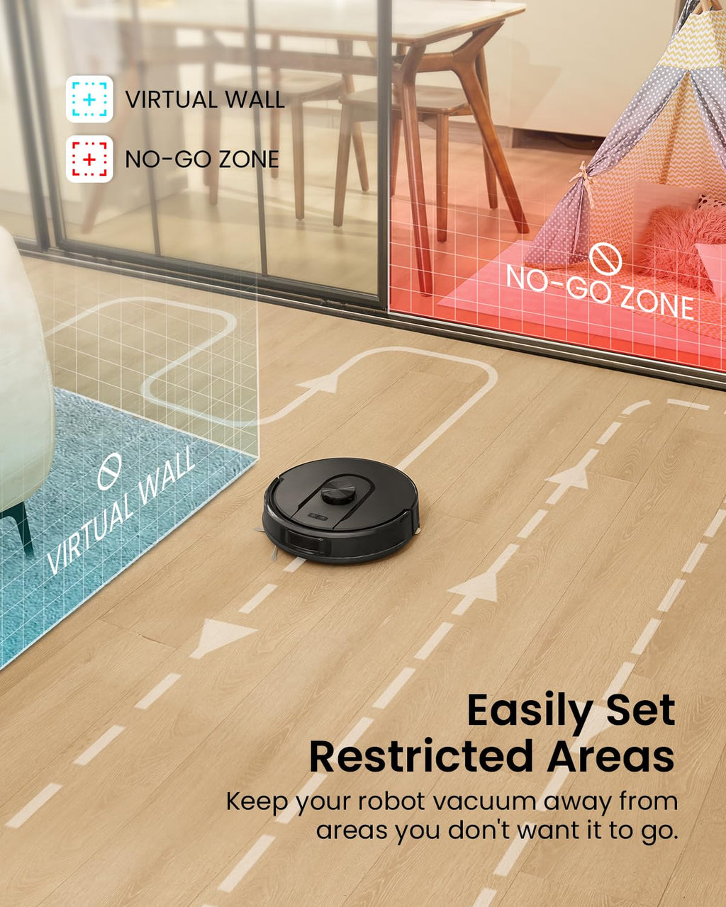 Vexilar Robot Vacuum Cleaner with Mop,10000Pa Strong Suction,Self Emptying