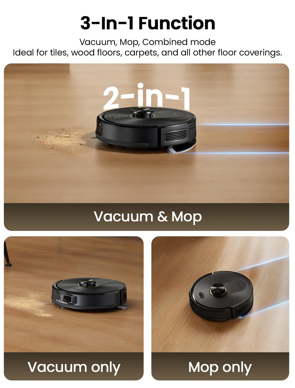 Proscenic Q20Plus Robot Vacuum and Mop, 200-Minute Runtime, 10000Pa