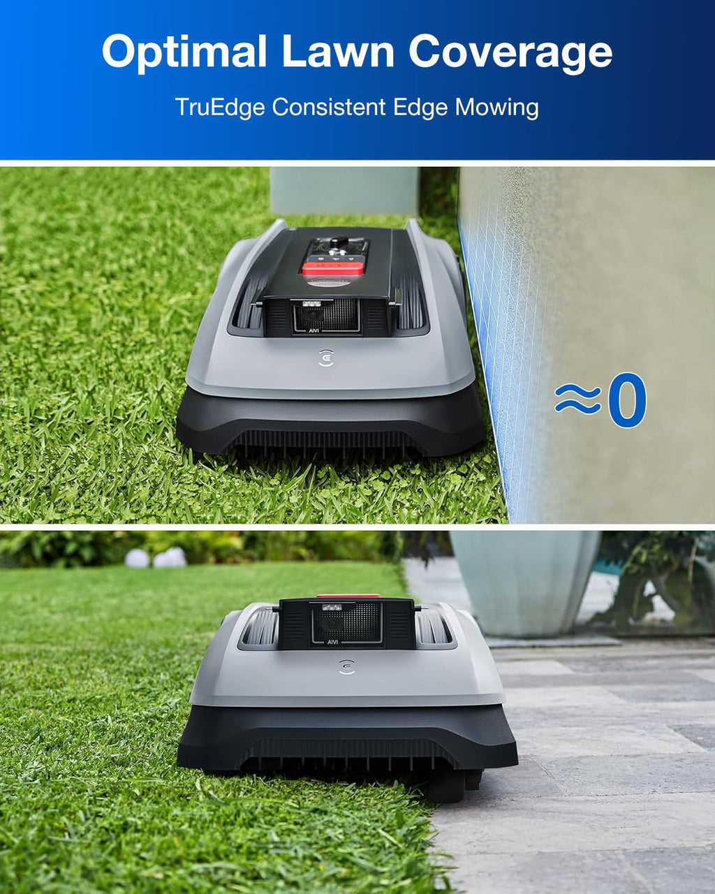 ECOVACS GOAT O600 RTK Robot Lawn Mower,Wire-Free TrueMapping 2.0 RTK Navigation,AIVI AI Obstacle Avoidance,19cm Cutting Width Robot Lawnmower for Medium Gardens up to 600m²,App Control,IPX6 Waterproof