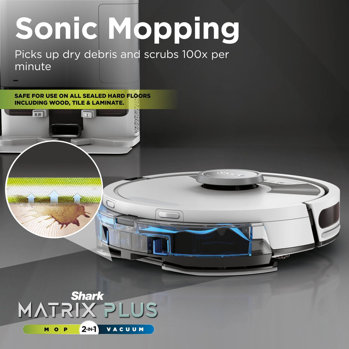 Shark Matrix Plus 2-in-1 Robot Vacuum and Mop with Self-charging Base, Grey