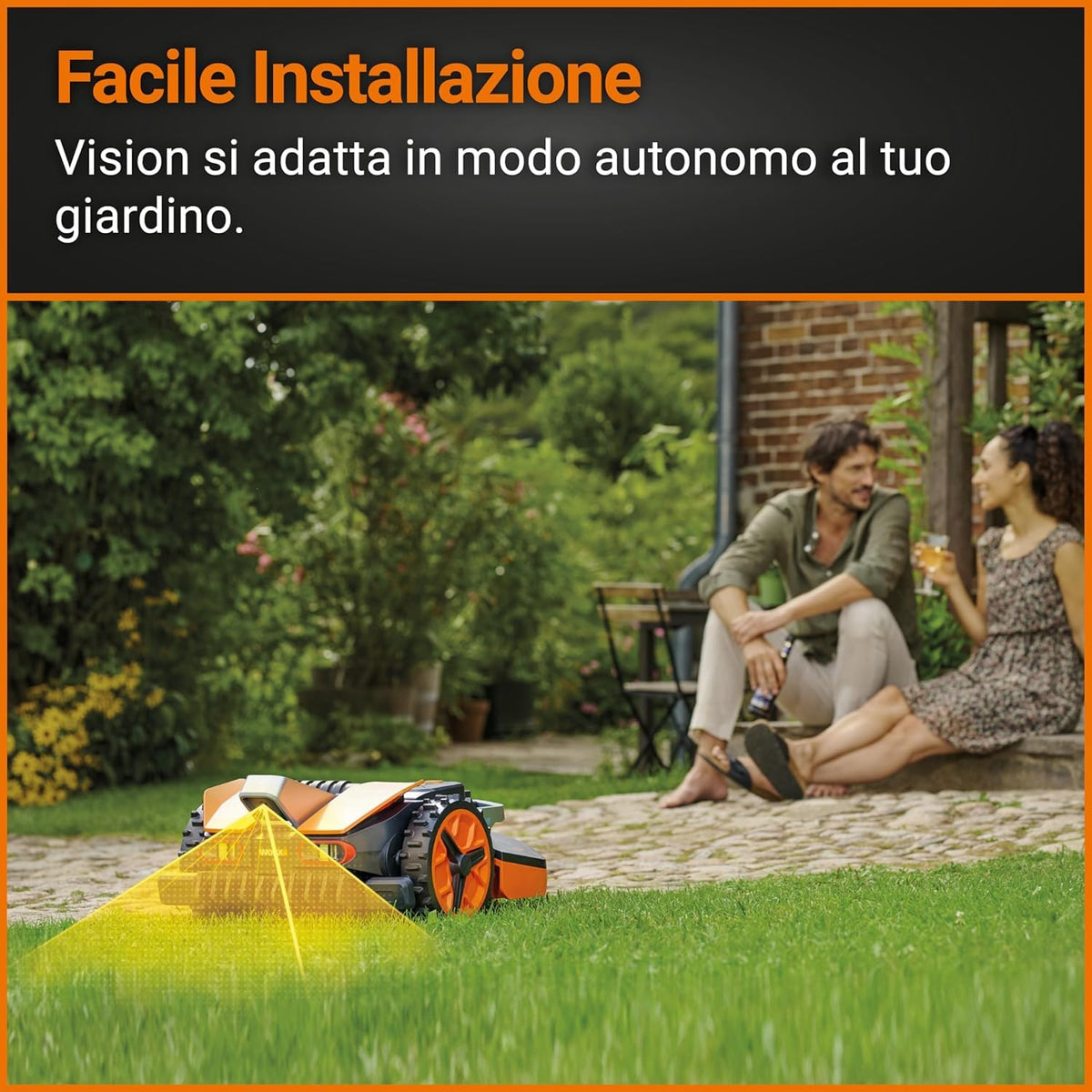 WORX Landroid L WR148E Robot Lawn Mower for large gardens up to 800m2 / Automatic robotic lawn mower for manicured lawn with application control, wifi connectivity