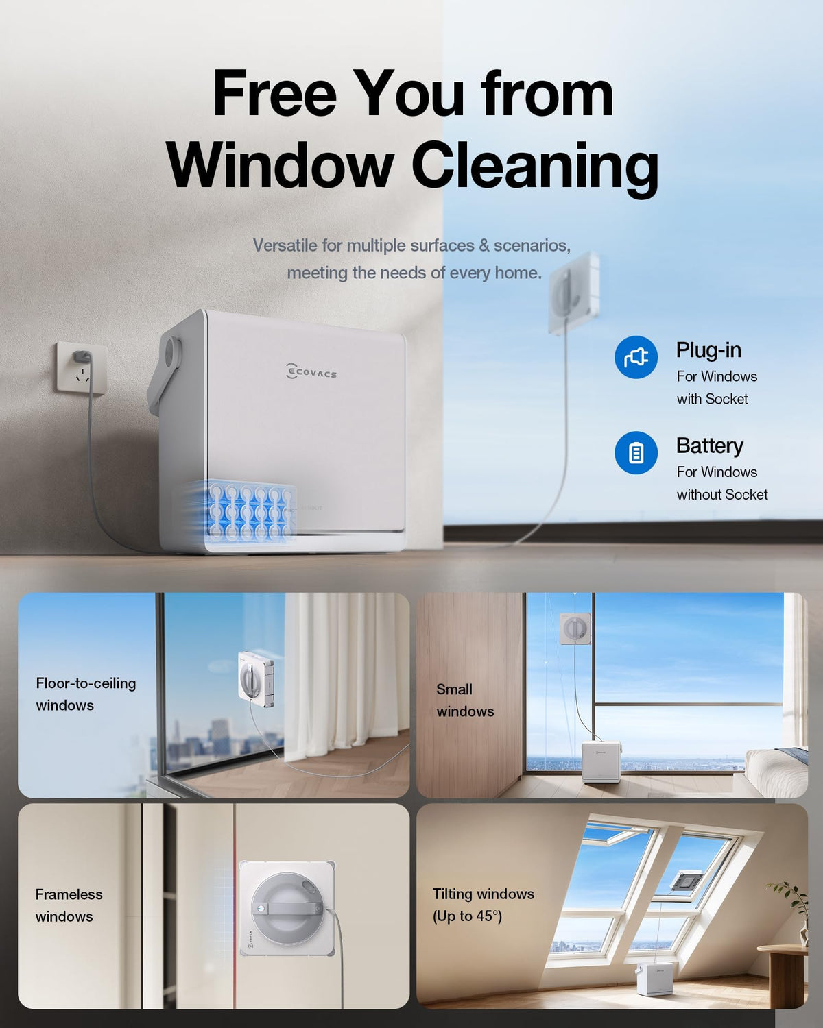 ECOVACS WINBOT WINBOT W2S PRO OMNI Window Cleaning Robot