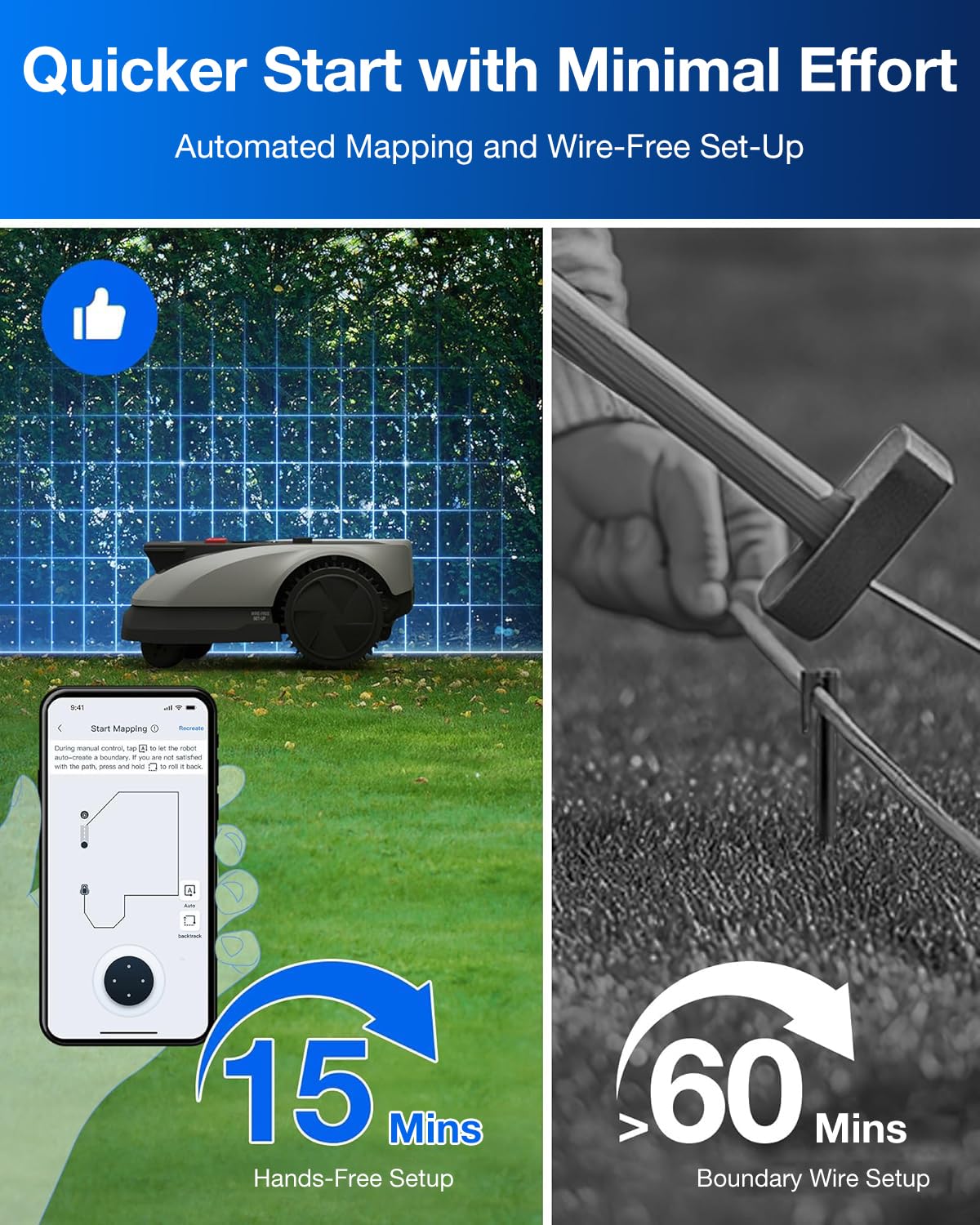 ECOVACS GOAT O600 RTK Robot Lawn Mower,Wire-Free TrueMapping 2.0 RTK Navigation,AIVI AI Obstacle Avoidance,19cm Cutting Width Robot Lawnmower for Medium Gardens up to 600m²,App Control,IPX6 Waterproof
