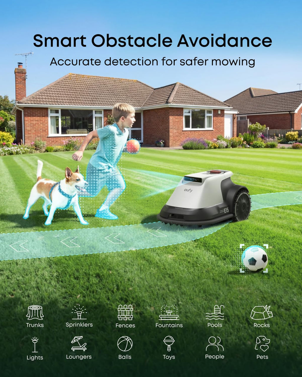 eufy Robot Lawn Mower, E15, Wire-Free with a Stable Signal