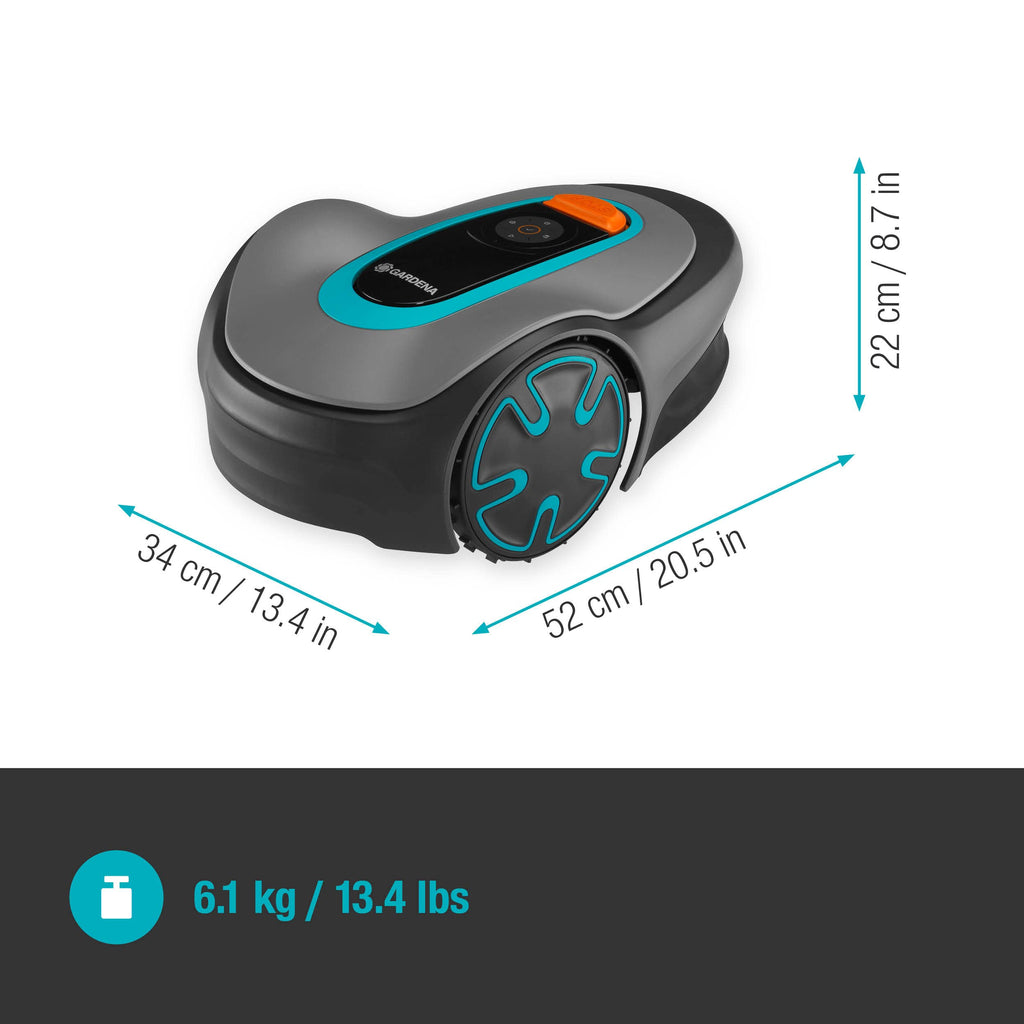 Gardena Robotic Mower SILENO minimo 250 m²: Intelligent lawn mower with excellent connectivity, programmable with the Gardena Bluetooth® app, version with UK plug(15201-28)