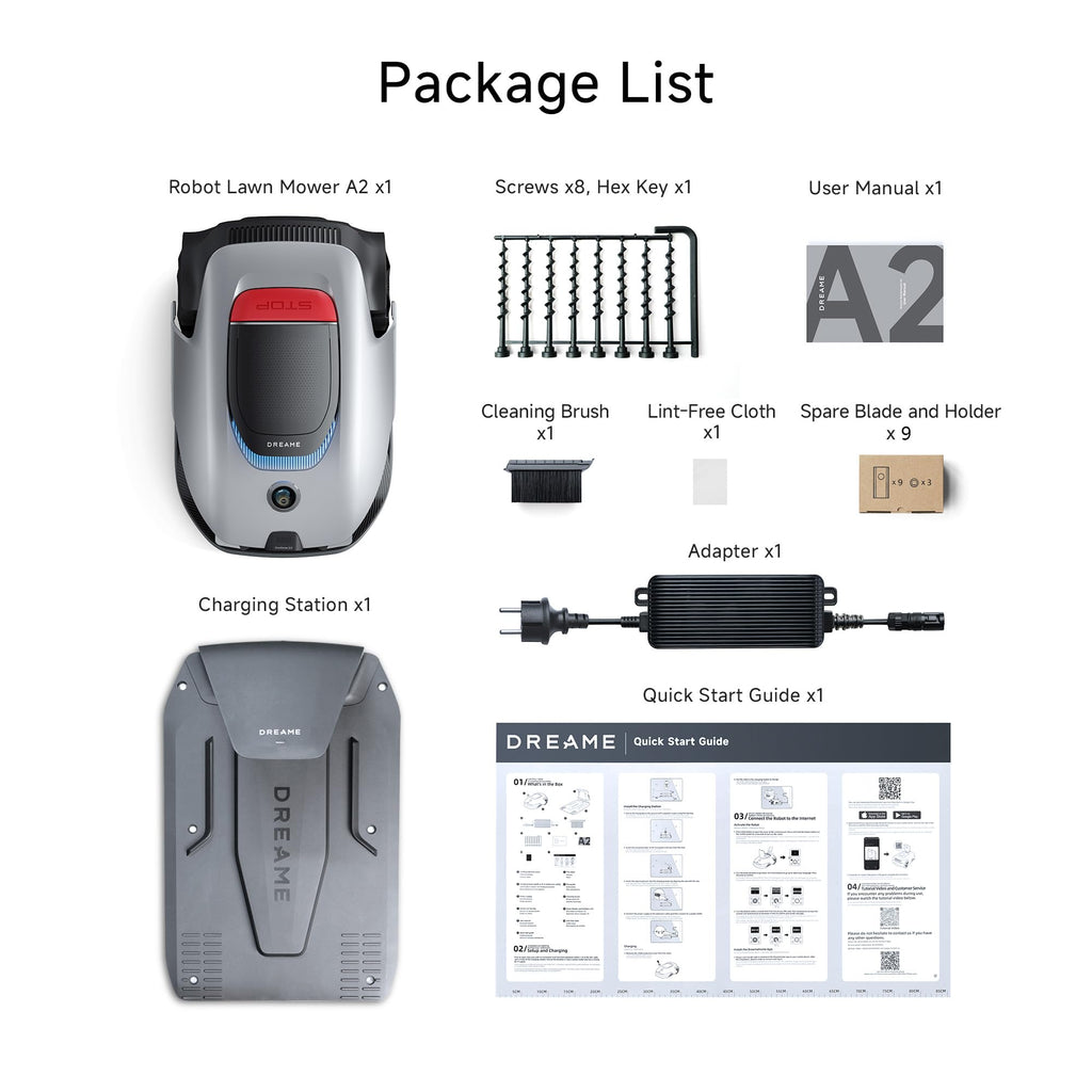 DREAME A2 1200 Robotic Mower – Wireless without RTK, for 1200 m²