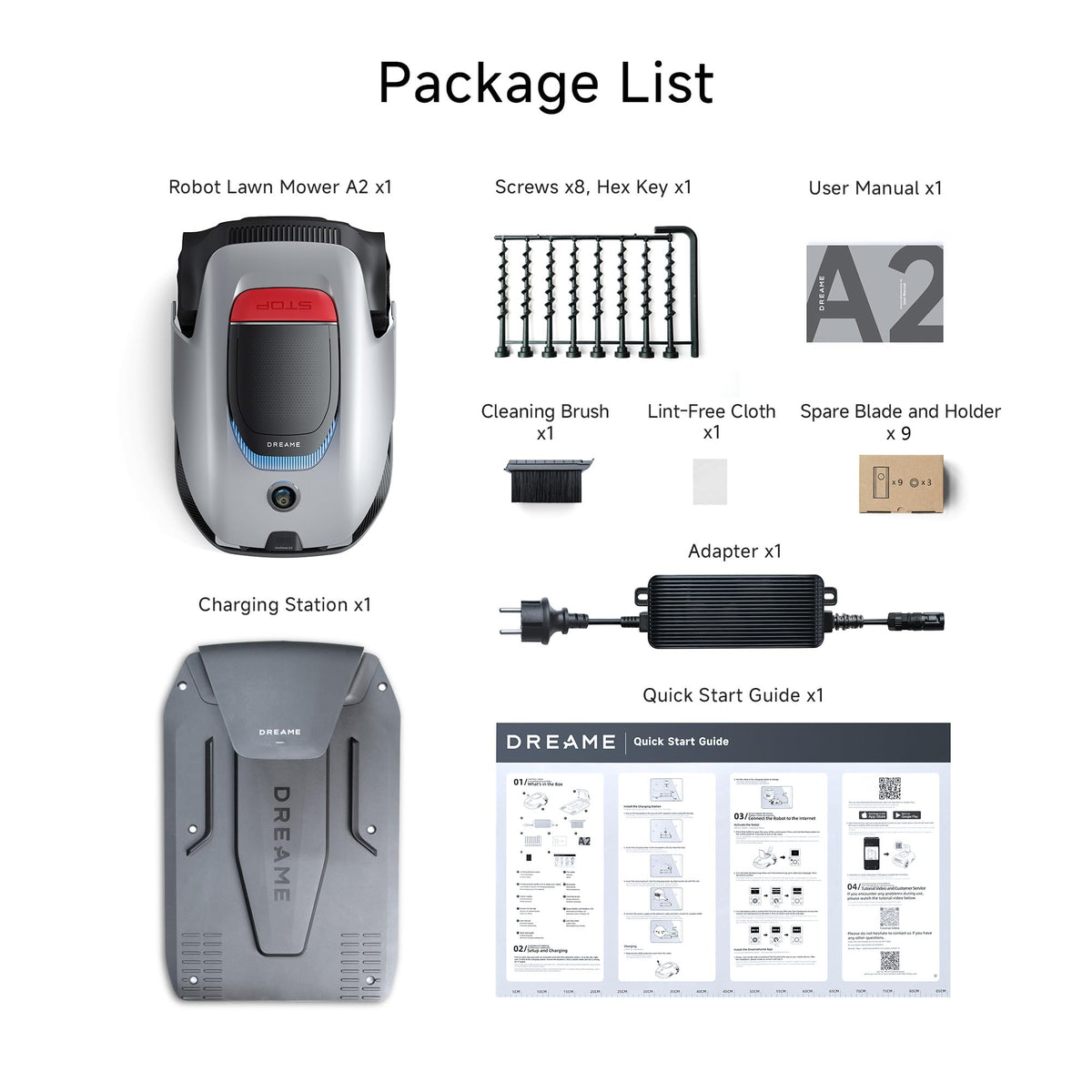 DREAME A2 1200 Robotic Mower – Wireless without RTK, for 1200 m²