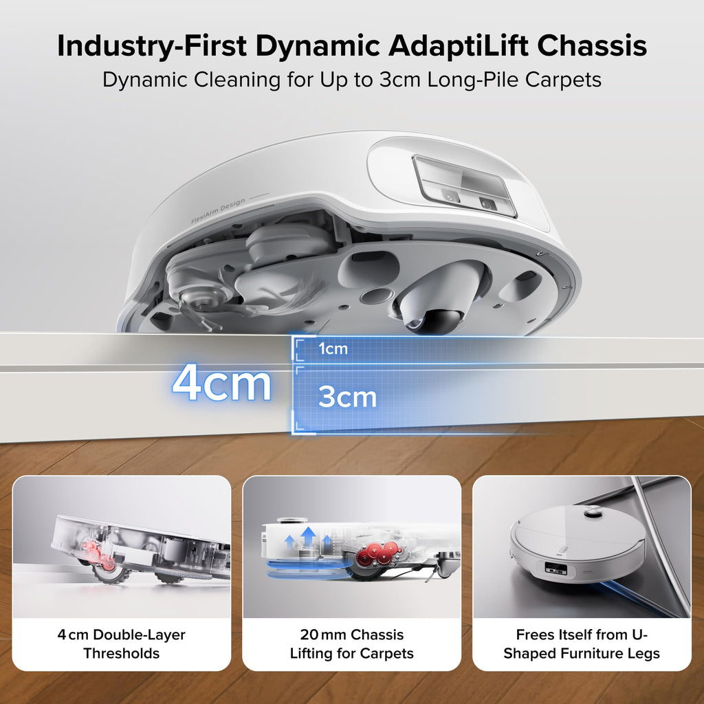 roborock Qrevo Curv 2 Pro Robot Vacuum Cleaner with Mop, 25,000 Pa Suction
