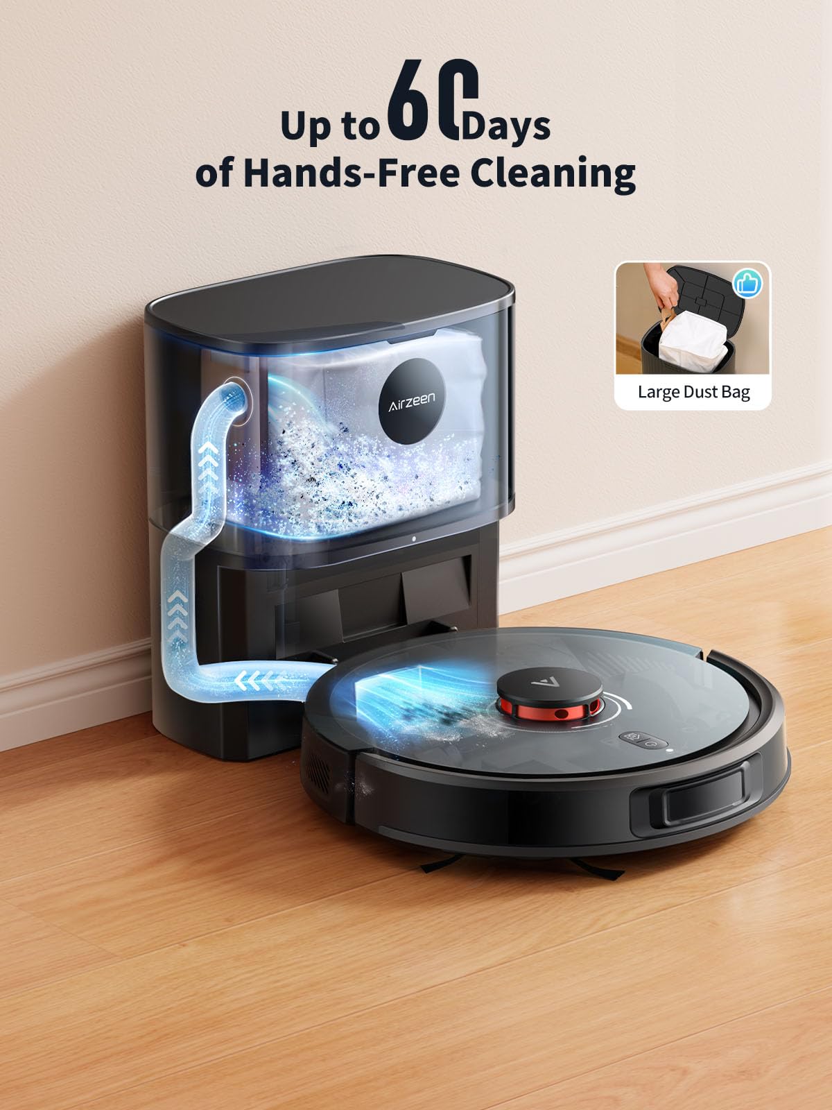 Robot Vacuum Cleaner with Mop, 10000Pa Self-Emptying Robot Vacuum and Mop, Laser Navigator with Smart Mapping Robot Vacuum,180Min Runtime, Schedule, App Alexa Voice Control for Pet Hair/Carpet,Q10 Pro