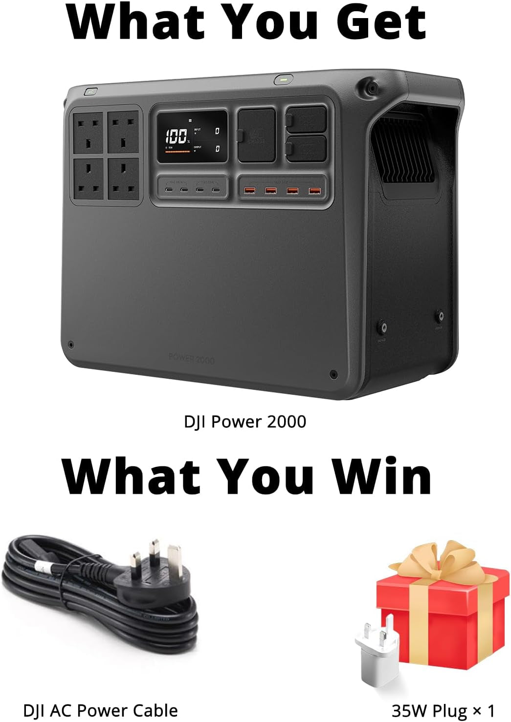 Power 2000 Portable Power Station, 2048Wh LFP Battery