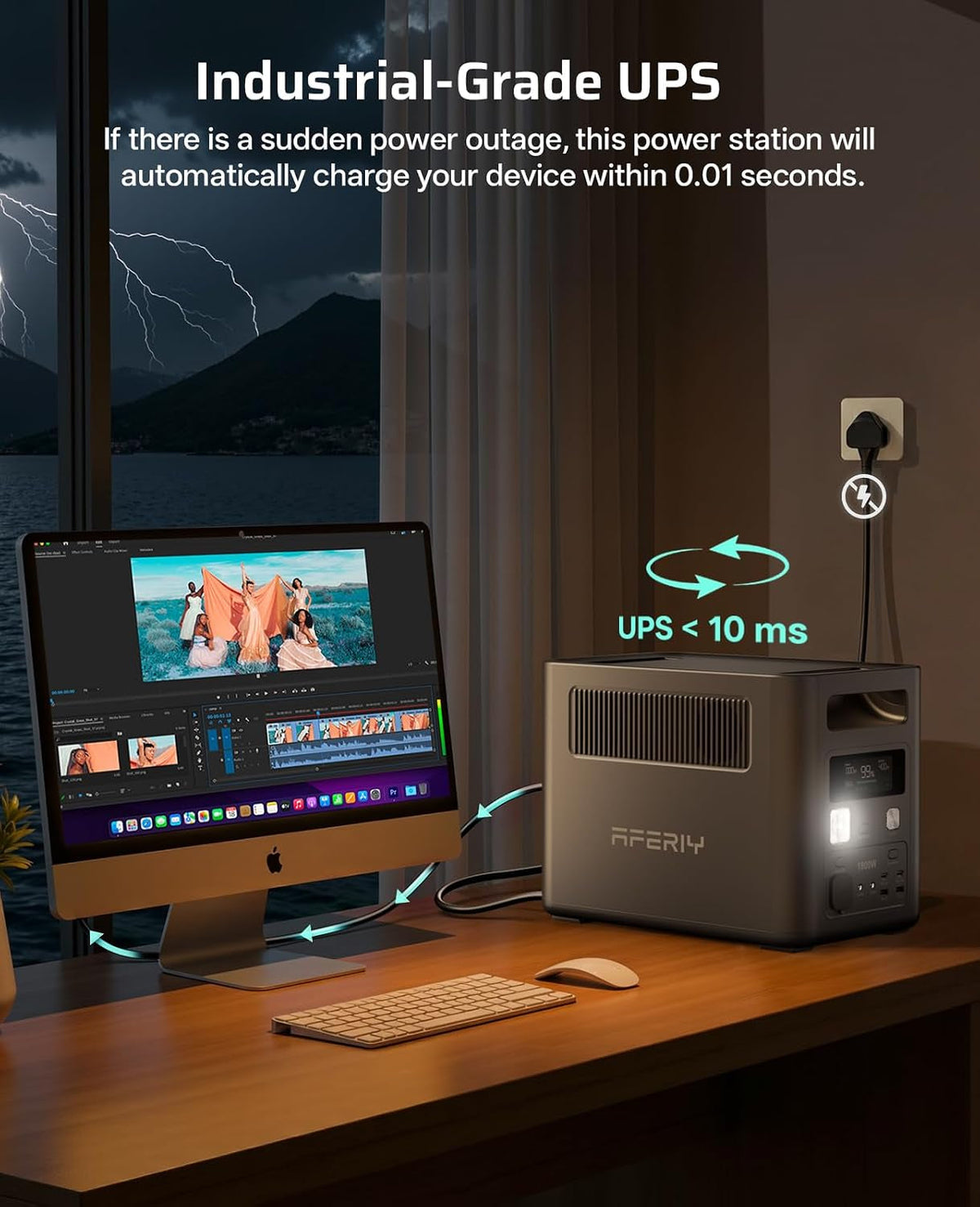 1800W 1024Wh Portable Power Station,P180 Solar Power Generator,Fast Charging 0-90% in 60 Minutes, 140W USB-C Output,220V-240V,Lifepo4 Battery UPS for Camping, Road Trips, Home,7-Year Warranty