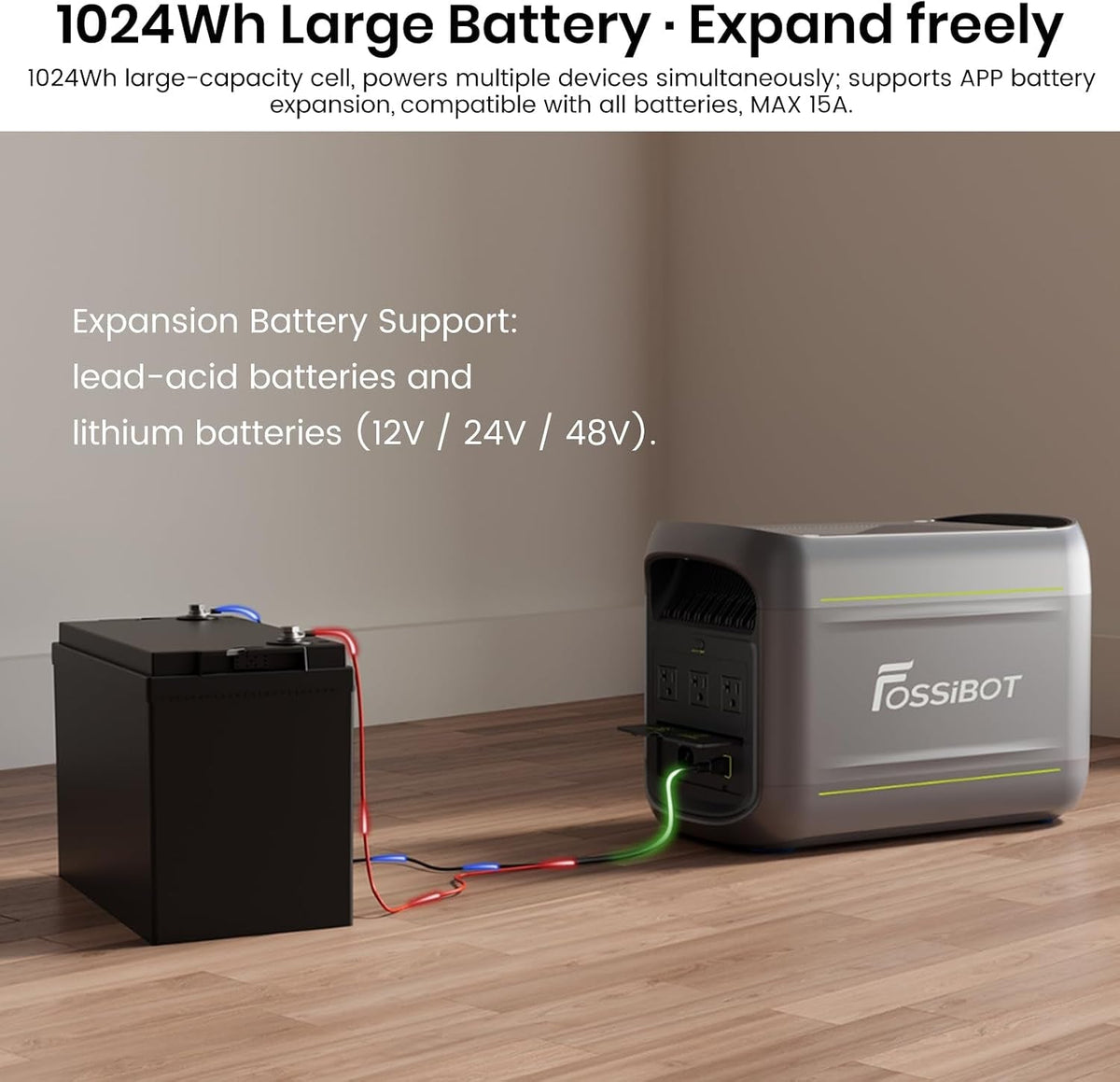 F1800 Power Station, 1024Wh Solar Generator, 1800W(Peak 2700 W)