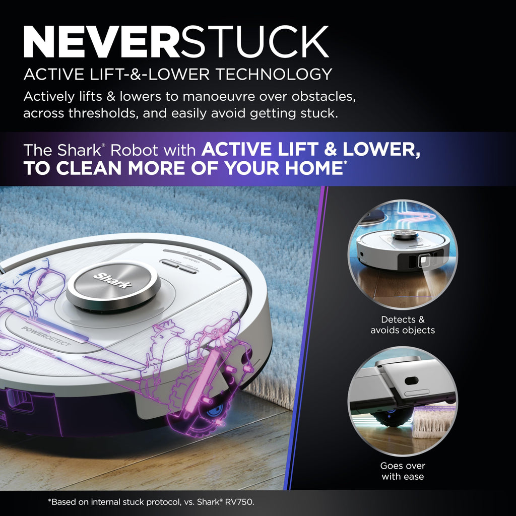 Shark PowerDetect Robot Vacuum with 60-Day Self-emptying Base - White