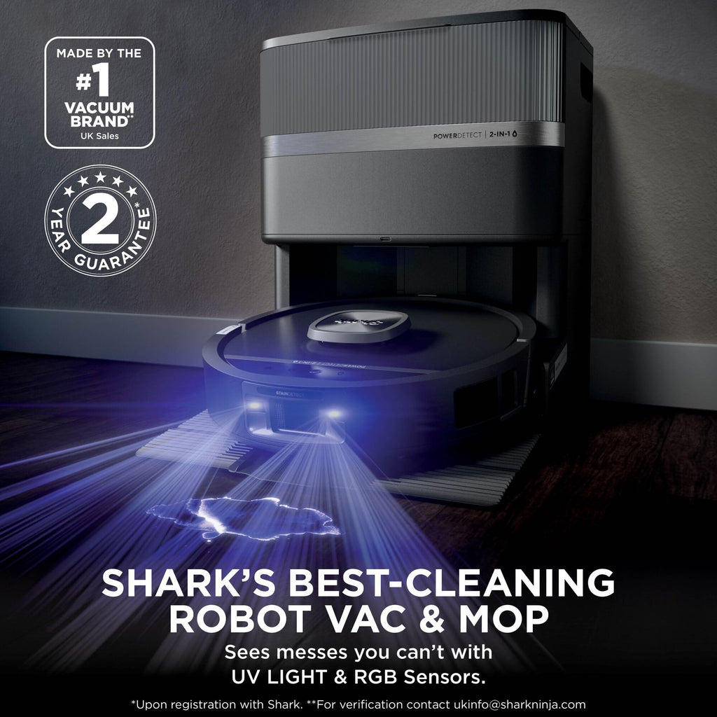 Shark PowerDetect UV Reveal Robot Mop and Vacuum, Black, AV3020XEUK