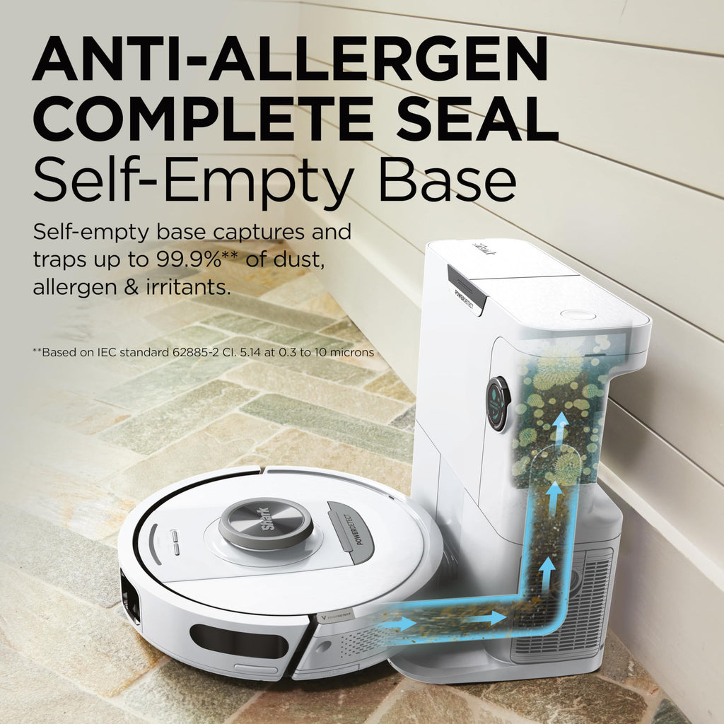 Shark PowerDetect Robot Vacuum with 60-Day Self-emptying Base - White