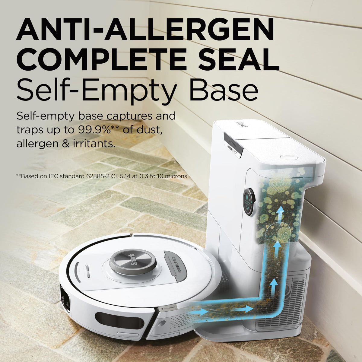 Shark PowerDetect Robot Vacuum with 60-Day Self-emptying Base - White