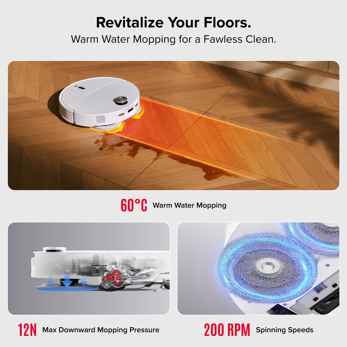 roborock Qrevo Curv 2 Pro Robot Vacuum Cleaner with Mop, 25,000 Pa Suction