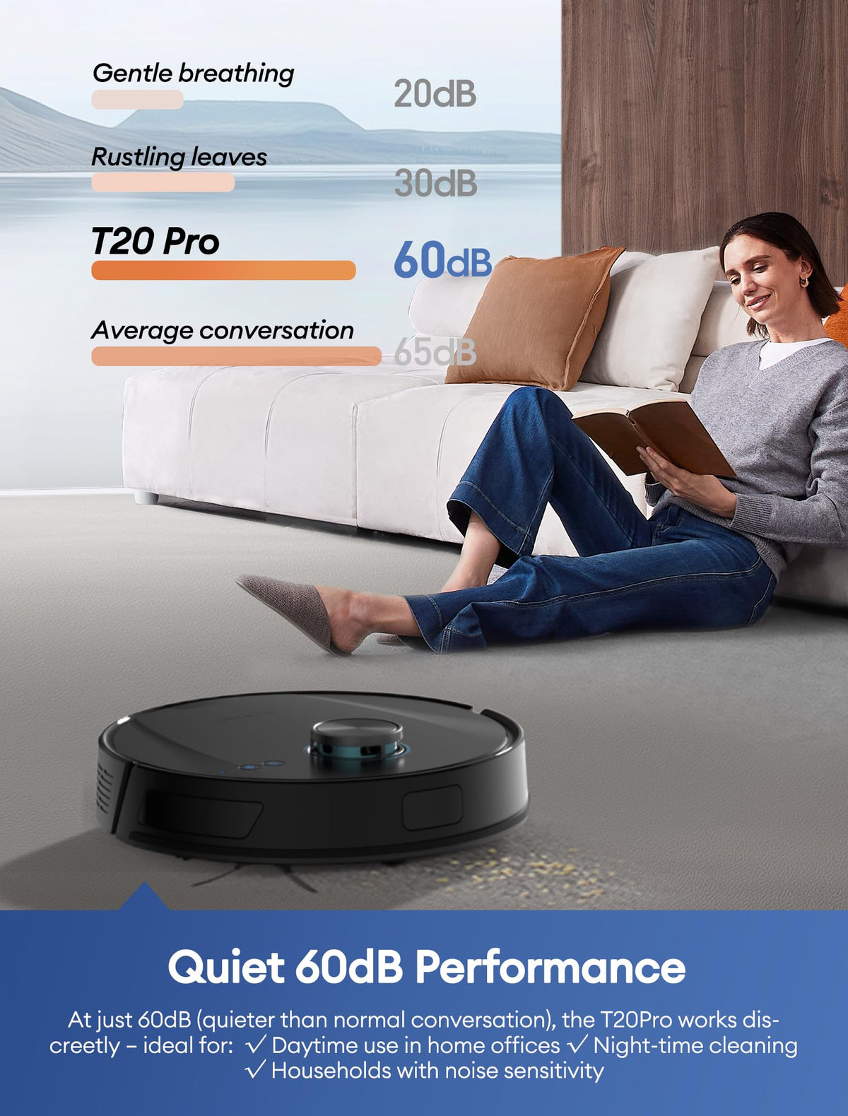 Ultenic Robot Vacuum Cleaner with Mop, Powerful 10000Pa/200 Mins, T20 Pro+