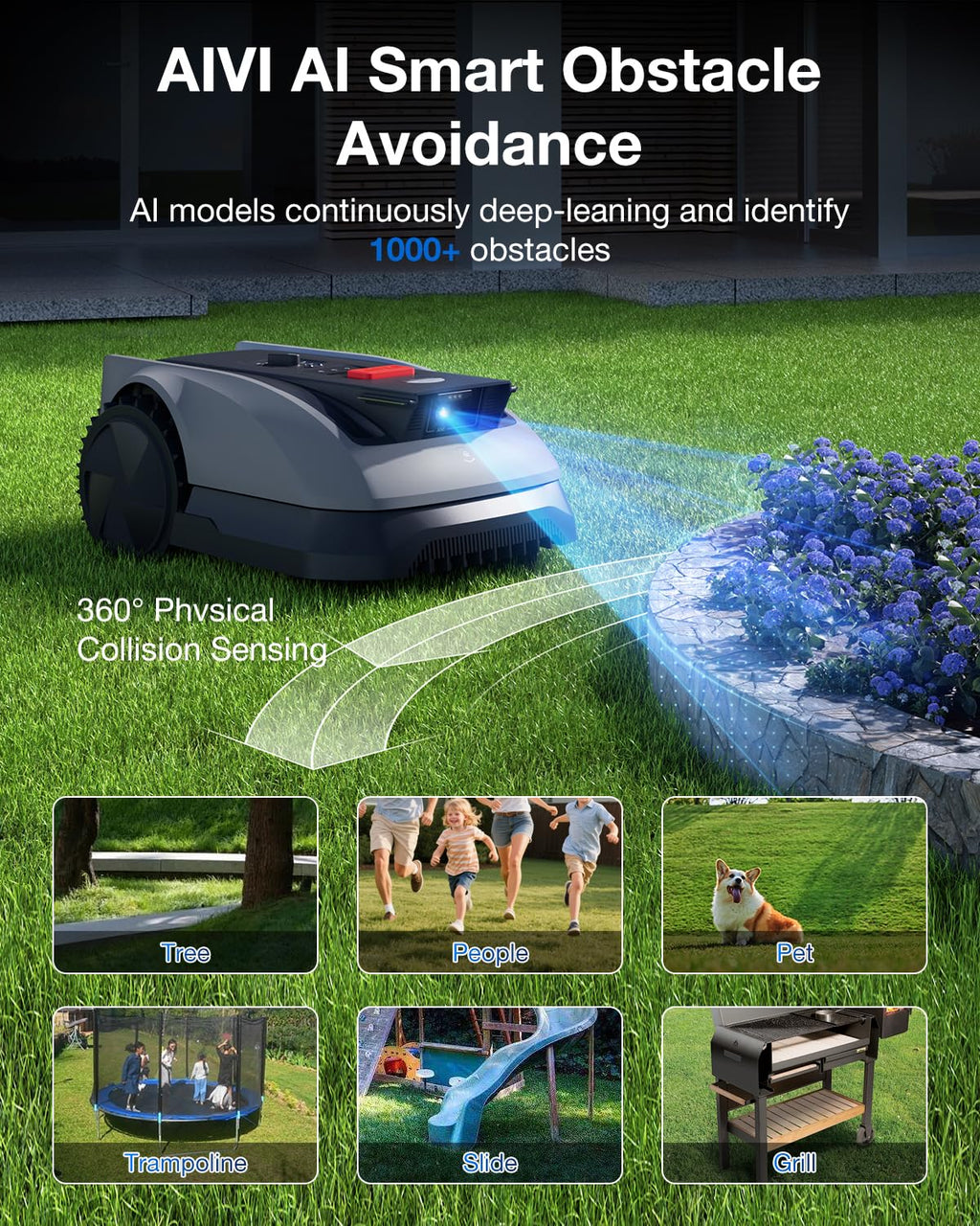 ECOVACS GOAT O600 RTK Robot Lawn Mower,Wire-Free TrueMapping 2.0 RTK Navigation,AIVI AI Obstacle Avoidance,19cm Cutting Width Robot Lawnmower for Medium Gardens up to 600m²,App Control,IPX6 Waterproof