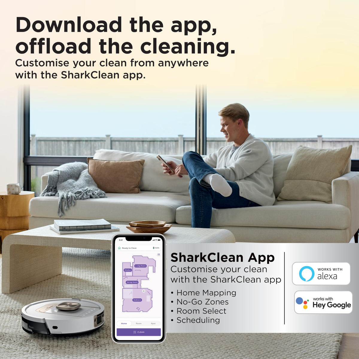 Shark ThermaCharged PowerDetect Wet & Dry Robot Vacuum, AV2910XEUKWH